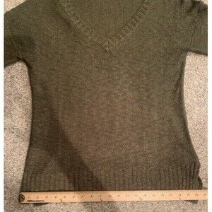 Charlotte Russe Green V-Neck Women's knit sweater Size L Lagenlook